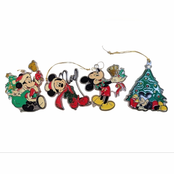 Vintage Disney Kurt Adler Mickey Mouse Christmas Tree Ornaments Set of Four (4) - Picture 6 of 14